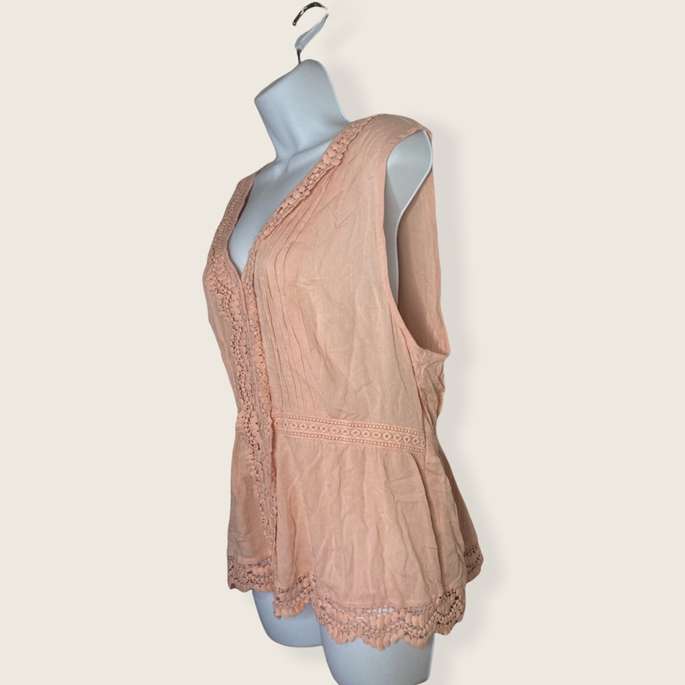 American Rag Juniors' Lace-Trim Blouse, Created for Macy's - Rose Smoke XXL - Picture 3 of 6